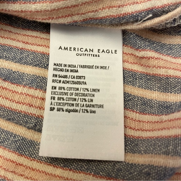 American Eagle Boho Striped Peasant Shirt. Size M. - Picture 5 of 6